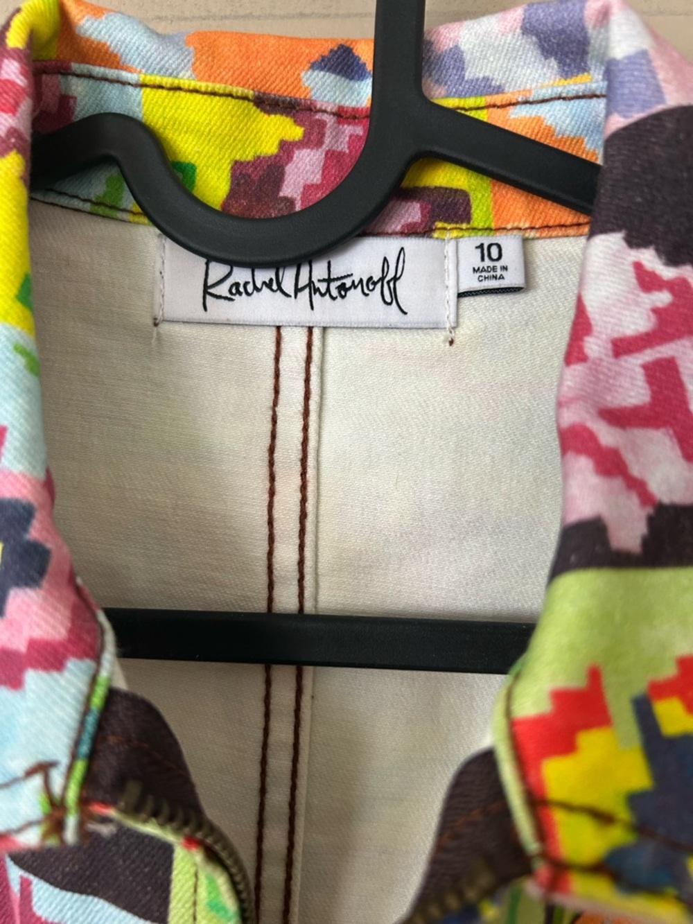 EUC Rachel Antonoff Sal Jumpsuit in Needlepoint Block - Picture 2 of 4